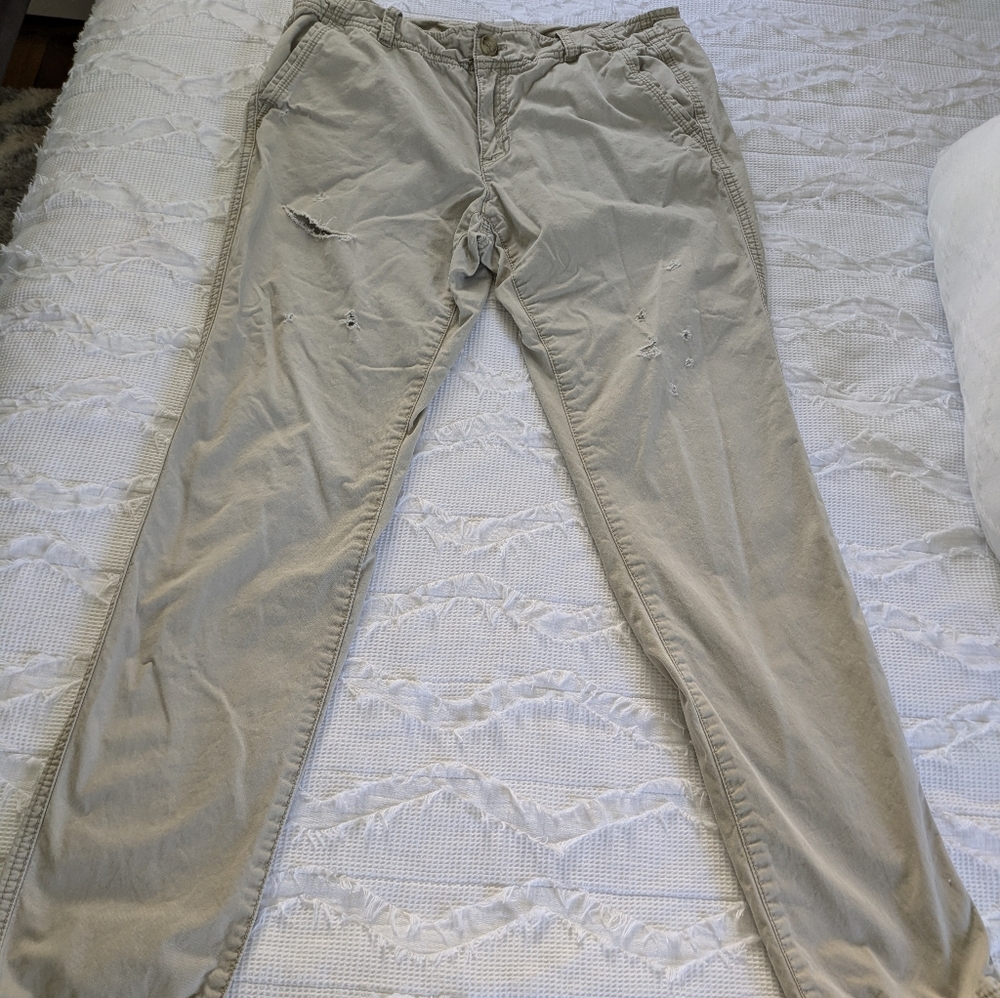 Loft Boyfriend distressed khakis size 6